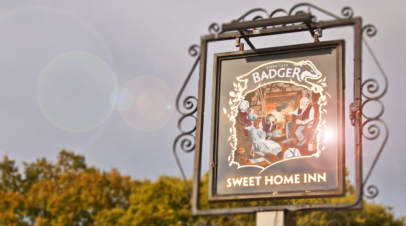 Badger outdoor sign for the pub