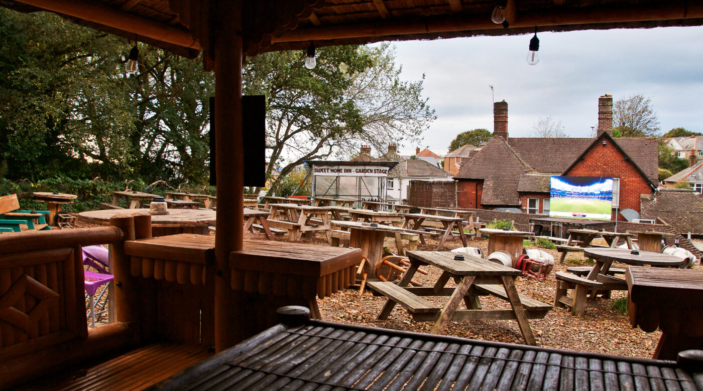 Sheltered area in the pub garden